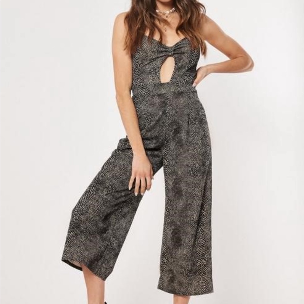 Snakeskin jumpsuit with cutout
